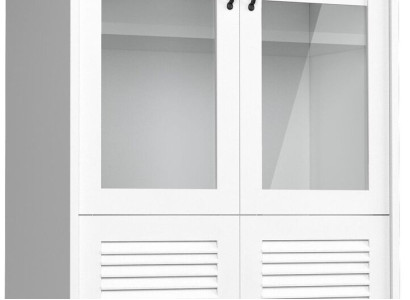 Wood Glass Wardrobe Display Cases Cabinets White Country House Tall Cabinet Display Case Wardrobe